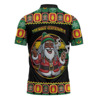Jamaica Christmas Zipper Polo Shirt Most Likely To Smoke With Santa - Wonder Print Shop