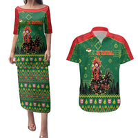 Portugal Christmas Couples Matching Puletasi and Hawaiian Shirt Funny Galo De Barcelos - Wonder Print Shop