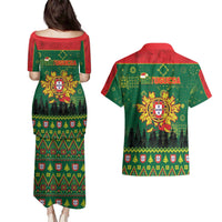 Portugal Christmas Couples Matching Puletasi and Hawaiian Shirt Funny Galo De Barcelos - Wonder Print Shop