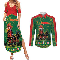 Portugal Christmas Couples Matching Summer Maxi Dress and Long Sleeve Button Shirt Funny Galo De Barcelos - Wonder Print Shop
