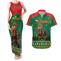 Portugal Christmas Couples Matching Tank Maxi Dress and Hawaiian Shirt Funny Galo De Barcelos - Wonder Print Shop