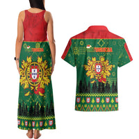 Portugal Christmas Couples Matching Tank Maxi Dress and Hawaiian Shirt Funny Galo De Barcelos - Wonder Print Shop