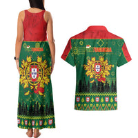 Portugal Christmas Couples Matching Tank Maxi Dress and Hawaiian Shirt Funny Galo De Barcelos - Wonder Print Shop