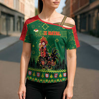 Portugal Christmas Cross Shoulder Shirt Funny Galo De Barcelos - Wonder Print Shop