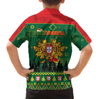 Portugal Christmas Family Matching Off The Shoulder Long Sleeve Dress and Hawaiian Shirt Funny Galo De Barcelos - Wonder Print Shop
