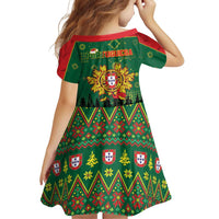 Portugal Christmas Family Matching Off The Shoulder Long Sleeve Dress and Hawaiian Shirt Funny Galo De Barcelos - Wonder Print Shop