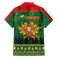 Portugal Christmas Family Matching Off The Shoulder Long Sleeve Dress and Hawaiian Shirt Funny Galo De Barcelos - Wonder Print Shop
