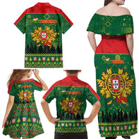 Portugal Christmas Family Matching Off Shoulder Maxi Dress and Hawaiian Shirt Funny Galo De Barcelos - Wonder Print Shop