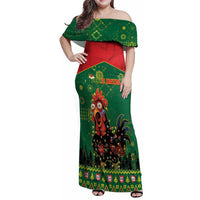 Portugal Christmas Family Matching Off Shoulder Maxi Dress and Hawaiian Shirt Funny Galo De Barcelos - Wonder Print Shop