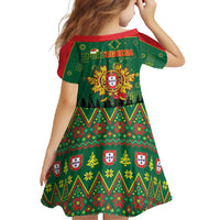 Portugal Christmas Family Matching Short Sleeve Bodycon Dress and Hawaiian Shirt Funny Galo De Barcelos - Wonder Print Shop
