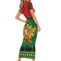 Portugal Christmas Family Matching Short Sleeve Bodycon Dress and Hawaiian Shirt Funny Galo De Barcelos - Wonder Print Shop