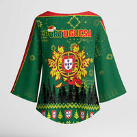 Portugal Christmas Kimono Sleeve Blouse Funny Galo De Barcelos - Wonder Print Shop