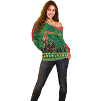 Portugal Christmas Off Shoulder Sweater Funny Galo De Barcelos - Wonder Print Shop