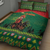 Portugal Christmas Quilt Bed Set Funny Galo De Barcelos - Wonder Print Shop