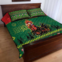 Portugal Christmas Quilt Bed Set Funny Galo De Barcelos - Wonder Print Shop