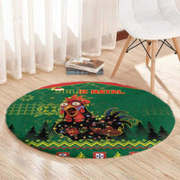Portugal Christmas Round Carpet Funny Galo De Barcelos - Wonder Print Shop