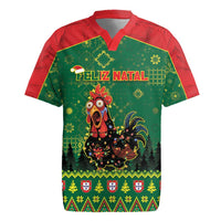 Portugal Christmas Rugby Jersey Funny Galo De Barcelos - Wonder Print Shop