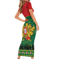 Portugal Christmas Short Sleeve Bodycon Dress Funny Galo De Barcelos - Wonder Print Shop