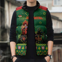 Portugal Christmas Sleeveless Puffer Jacket Funny Galo De Barcelos - Wonder Print Shop