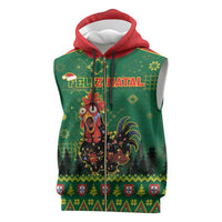 Portugal Christmas Sleeveless Zip Hoodie Funny Galo De Barcelos - Wonder Print Shop