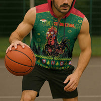 Portugal Christmas Sleeveless Zip Hoodie Funny Galo De Barcelos - Wonder Print Shop