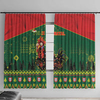 Portugal Christmas Window Curtain Funny Galo De Barcelos - Wonder Print Shop