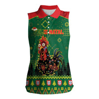 Portugal Christmas Women Sleeveless Polo Shirt Funny Galo De Barcelos - Wonder Print Shop