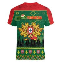 Portugal Christmas Women V-Neck T-Shirt Funny Galo De Barcelos - Wonder Print Shop