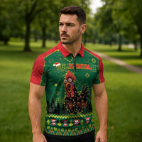 Portugal Christmas Zipper Polo Shirt Funny Galo De Barcelos - Wonder Print Shop