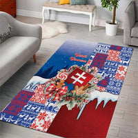 Slovakia Christmas Area Rug Vesale Vianoce Xmas Pattern - Wonder Print Shop
