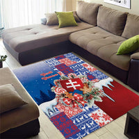 Slovakia Christmas Area Rug Vesale Vianoce Xmas Pattern - Wonder Print Shop