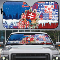Slovakia Christmas Auto Sun Shade Vesale Vianoce Xmas Pattern - Wonder Print Shop