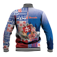 Slovakia Christmas Baseball Jacket Vesale Vianoce Xmas Pattern - Wonder Print Shop