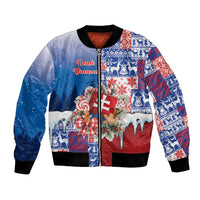 Slovakia Christmas Bomber Jacket Vesale Vianoce Xmas Pattern - Wonder Print Shop