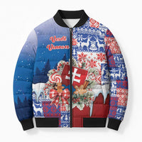 Slovakia Christmas Bomber Puffer Jacket Vesale Vianoce Xmas Pattern - Wonder Print Shop