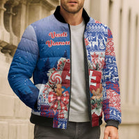Slovakia Christmas Bomber Puffer Jacket Vesale Vianoce Xmas Pattern - Wonder Print Shop