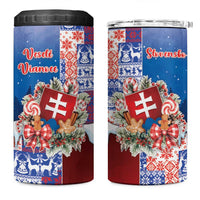Slovakia Christmas 4 in 1 Can Cooler Tumbler Vesale Vianoce Xmas Pattern - Wonder Print Shop
