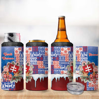 Slovakia Christmas 4 in 1 Can Cooler Tumbler Vesale Vianoce Xmas Pattern - Wonder Print Shop