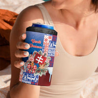 Slovakia Christmas 4 in 1 Can Cooler Tumbler Vesale Vianoce Xmas Pattern - Wonder Print Shop