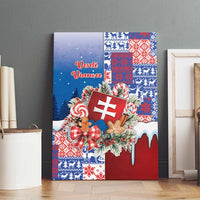 Slovakia Christmas Canvas Wall Art Vesale Vianoce Xmas Pattern - Wonder Print Shop