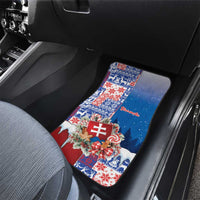 Slovakia Christmas Car Mats Vesale Vianoce Xmas Pattern - Wonder Print Shop