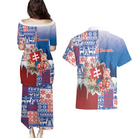 Slovakia Christmas Couples Matching Puletasi and Hawaiian Shirt Vesale Vianoce Xmas Pattern - Wonder Print Shop