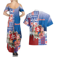 Slovakia Christmas Couples Matching Summer Maxi Dress and Hawaiian Shirt Vesale Vianoce Xmas Pattern - Wonder Print Shop