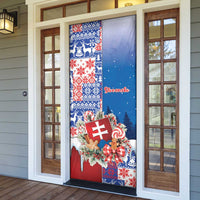 Slovakia Christmas Door Cover Vesale Vianoce Xmas Pattern - Wonder Print Shop