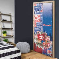 Slovakia Christmas Door Cover Vesale Vianoce Xmas Pattern - Wonder Print Shop