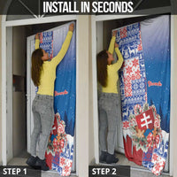 Slovakia Christmas Door Cover Vesale Vianoce Xmas Pattern - Wonder Print Shop