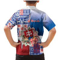 Slovakia Christmas Family Matching Mermaid Dress and Hawaiian Shirt Vesale Vianoce Xmas Pattern - Wonder Print Shop