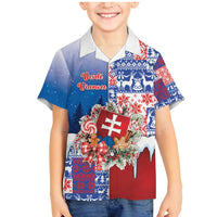 Slovakia Christmas Family Matching Mermaid Dress and Hawaiian Shirt Vesale Vianoce Xmas Pattern - Wonder Print Shop