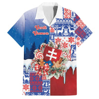 Slovakia Christmas Family Matching Off The Shoulder Long Sleeve Dress and Hawaiian Shirt Vesale Vianoce Xmas Pattern - Wonder Print Shop