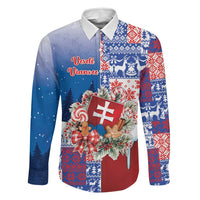 Slovakia Christmas Family Matching Off The Shoulder Long Sleeve Dress and Hawaiian Shirt Vesale Vianoce Xmas Pattern - Wonder Print Shop